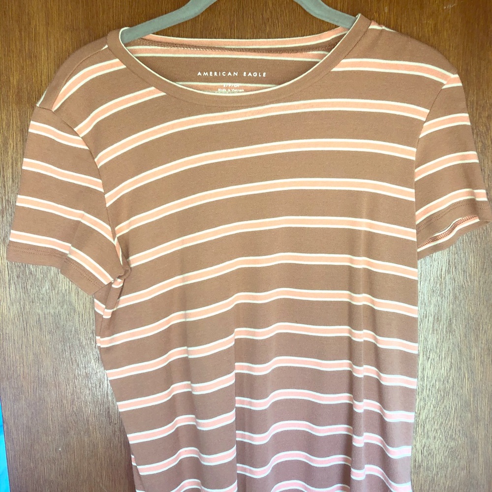 Pink Striped T-shirt | American Eagle | Size S